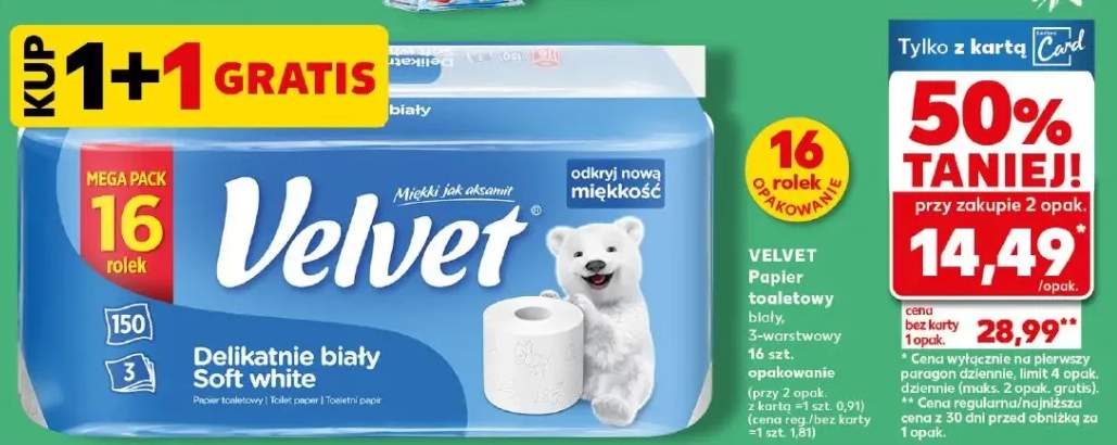 Papier toaletowy biały 3-warstwowy 16 rolek