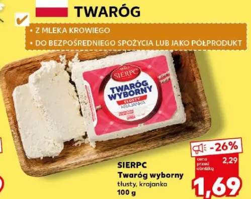 Twaróg wyborny tłusty, krajanka