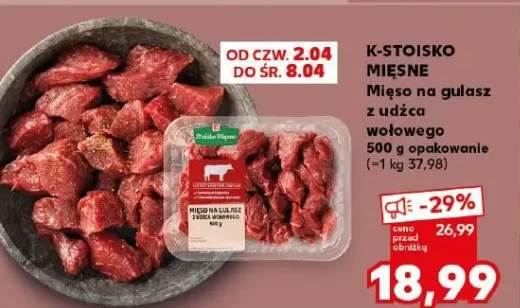 Mięso na gulasz z udźca wołowego