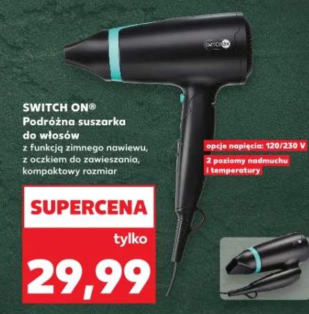 Podróżna suszarka do włosów z funkcją zimnego nawiewu, z oczkiem do zawieszania, kompaktowy rozmiar