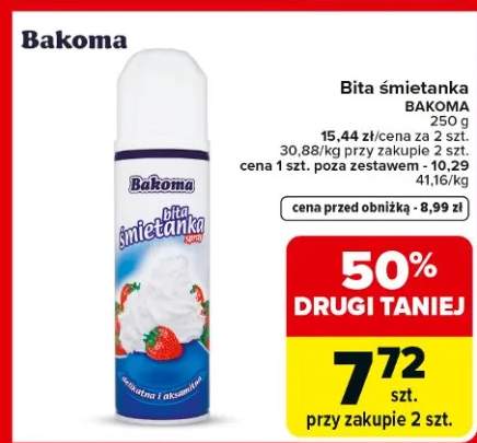 bita śmietana w sprayu