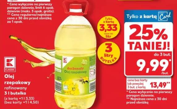 Olej rzepakowy rafinowany 3 l 