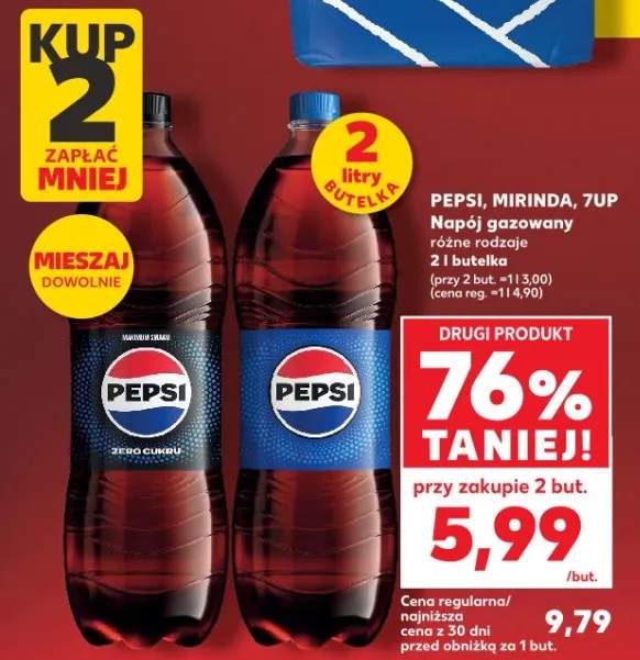 Napój gazowany różne rodzaje 2 l 