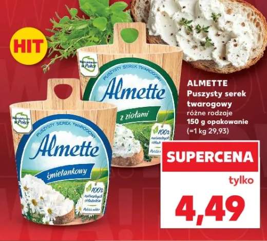 Tuszysty serek twarogowy różne rodzaje