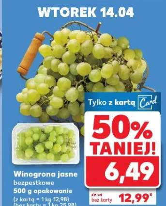 Winogrona jasne bezpestkowe