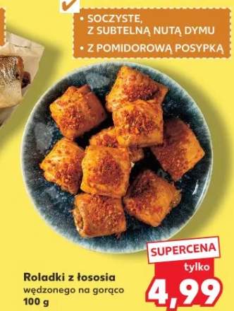 Roladki z łososia wędzonego na gorąco