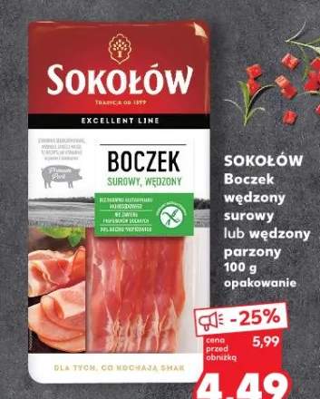 Boczek wędzon surowy lub wędzon parzony