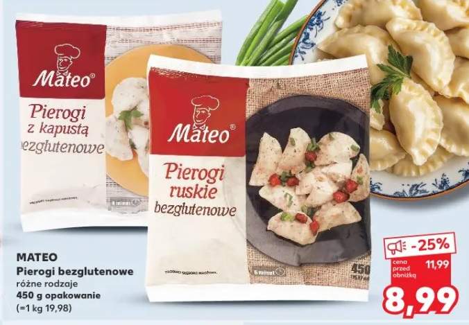 Pierogi bezglutenowe różne rodzaje z kapustą