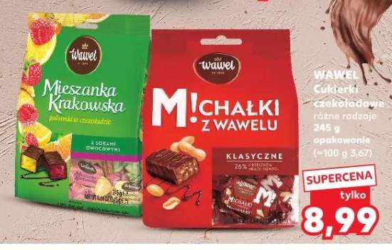 Michałki z Wawelu cukierki czekoladowe różne rodzaje