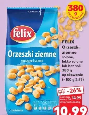 Orzeszki ziemne solone, lekko solone lub bez soli