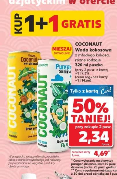 Woda kokosowa z młodego kokosa, różne rodzaje