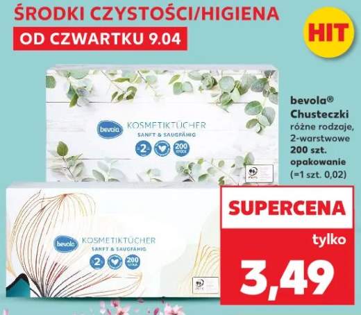 Chusteczki różne rodzaje, 2-warstwowe, 200szt.