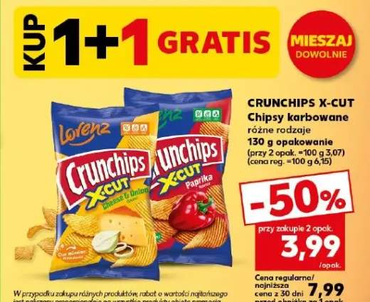 Chipsy karbowane różne rodzaje