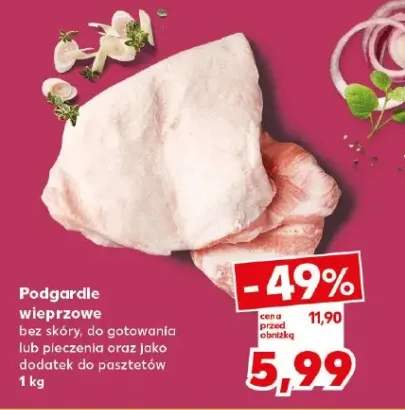 Podgardle wieprzowe bez skóry, do gotowania lub pieczenia oraz jako dodatek do pasztetów