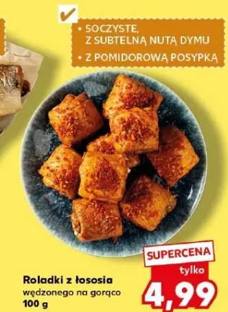 Roladki z łososia wędzonego na gorąco