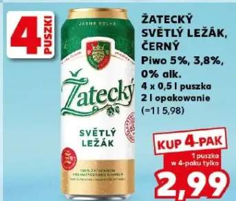 Piwo světlý ležák, černý
