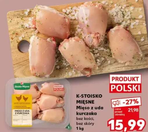 Mięso z uda kurczaka bez kości, bez skóry