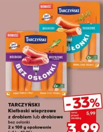 Kiełbaski wieprze z drobiem lub drobiowe bez osłonki