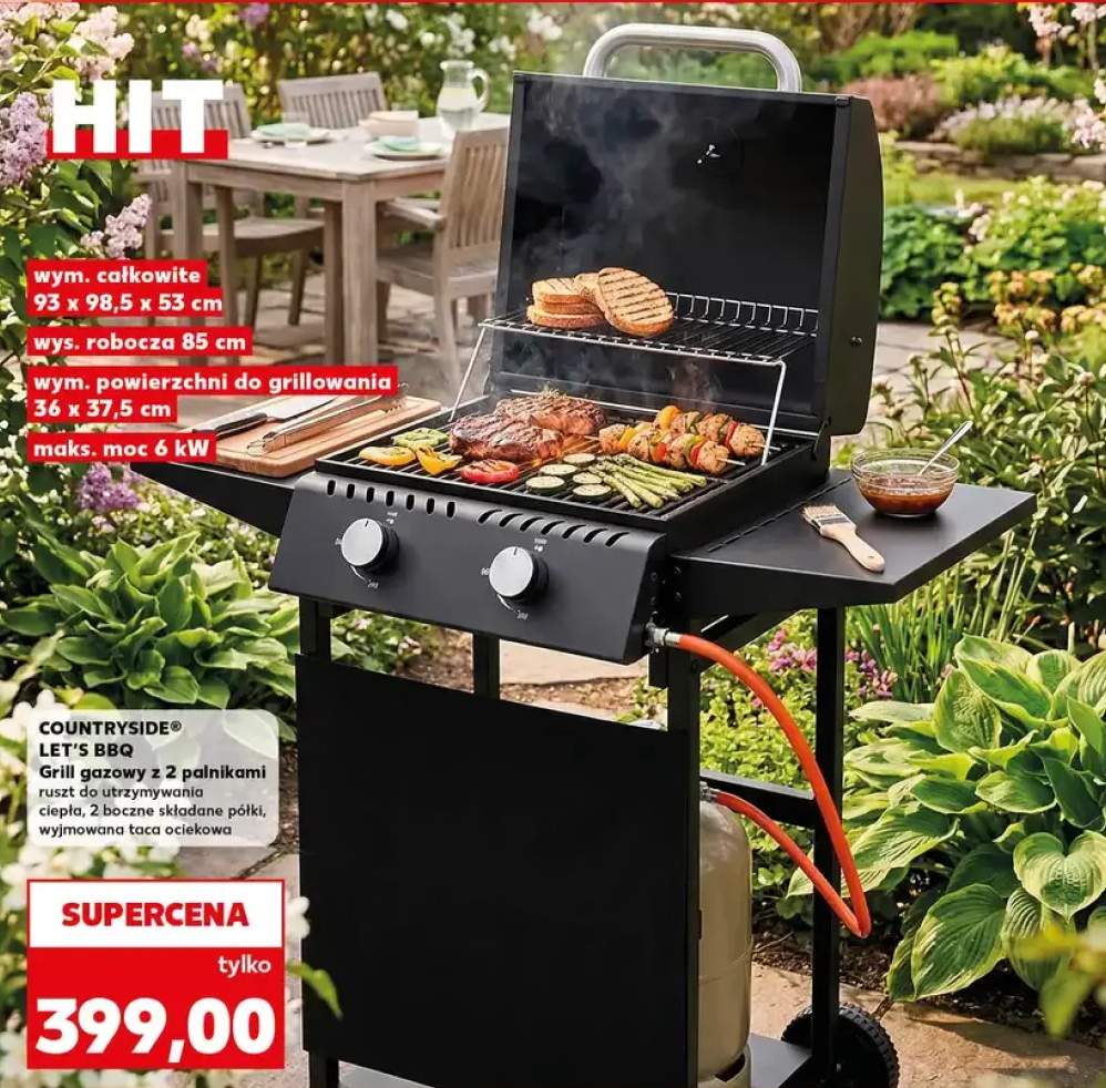 Grill gazowy Let's BBQ z 2 palnikami