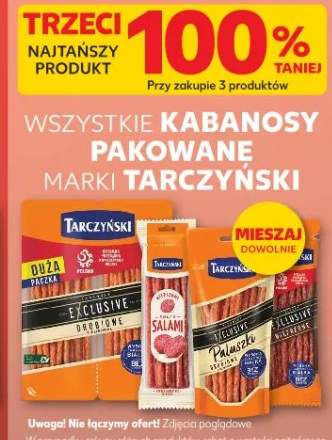 Kabanosy pakowane marki Tarczyński wszystkie