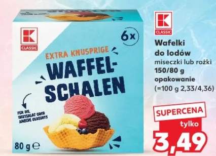 Wafelki do lodów extra knusprige miseczki lub rożki opakowanie