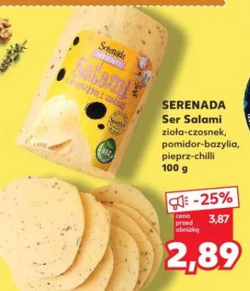 Ser Salami zioło-czosnek, pomidor-bazylia, pieprz-chilli