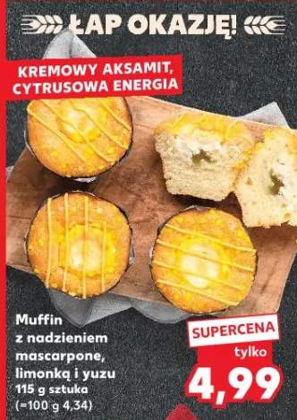 Muffin z nadzieniem mascarpone, limonką i yuzu 1/5 g
