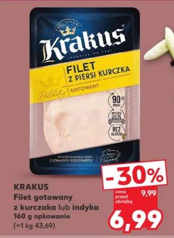 Filet gotowany z kurczaka lub indyka