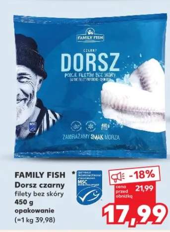 Dorsz czarny filety bez skóry