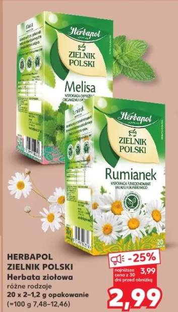 Zielnik Polski Herbata ziołowa Melisa, Rumianek różne rodzaje