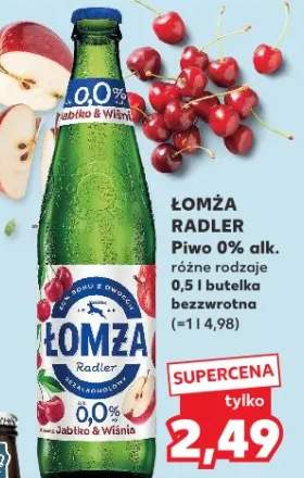 Piwo 0% alk. Łomża Radler różne rodzaje