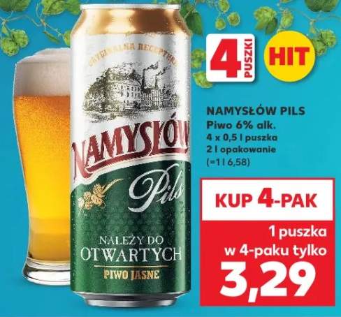 Piwo Namysłów Pils 6% alk.