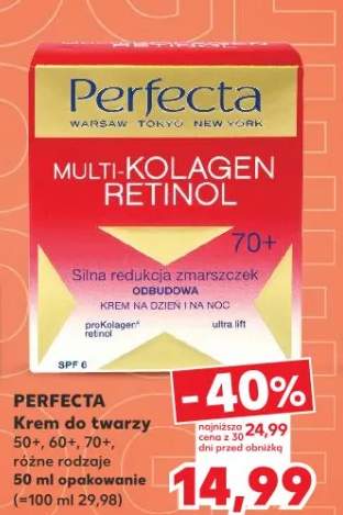 Krem do twarzy Perfecta 50+, 60+, 70+ różne rodzaje