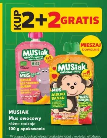 Mus owocowy różne rodzaje