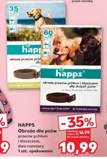 Obroża dla psów przeciw pchłom i kleszczom, dwa rozmiary