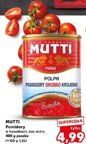 Pomidory w kawałkach, bez skóry w puszce