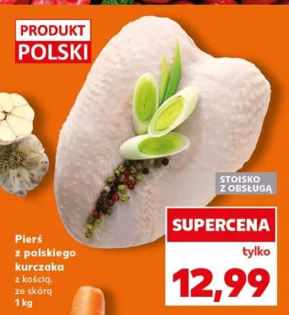 Pierś z polskiego kurczaka z kością, ze skórą
