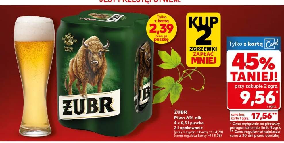 Piwo 6% alk. 4 x 0.5l puszka 2l opakowanie