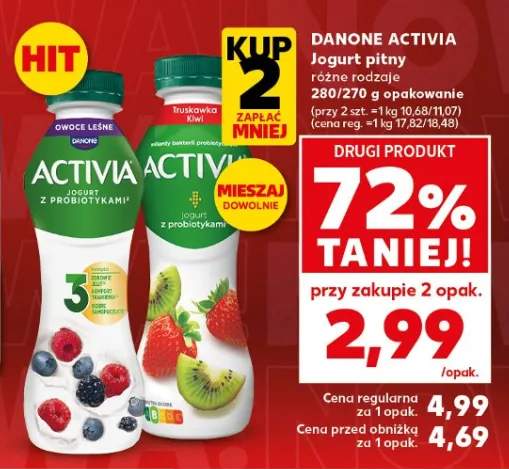 Jogurt pitny różne rodzaje 280/270g opakowanie