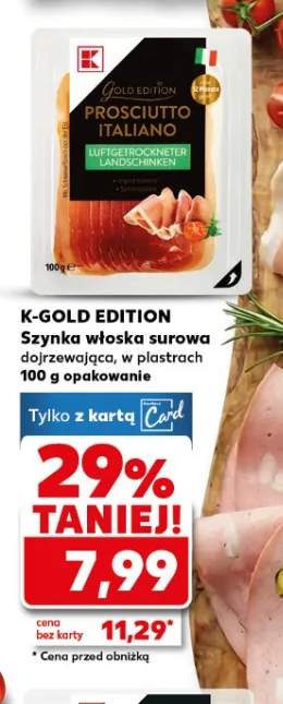 Szynka włoska surowa dojrzewająca, w plastrach