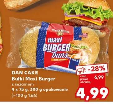 Bułki Maxi Burger z sezamem 4x75g
