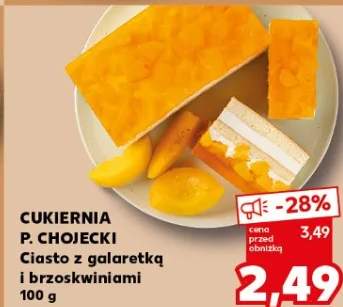 Ciasto z galaretką i brzoskwiniami 100g