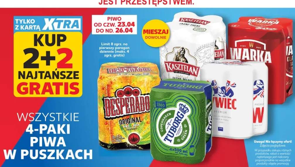 Piwo w puszkach wszystkie 4-paki