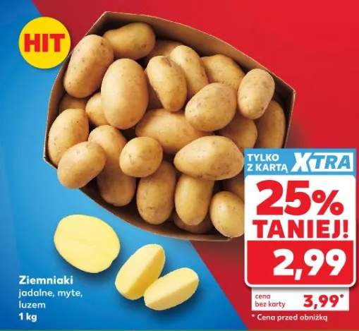 Ziemniaki jadalne, myłe, luzem