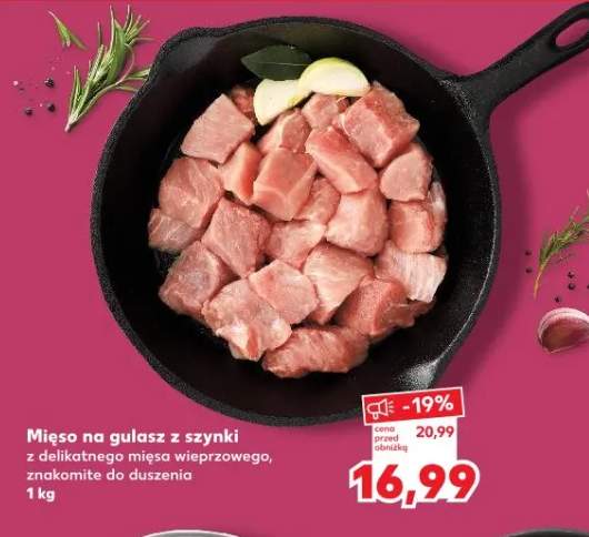 Mięso na gulasz z szynki z delikatnego mięsa wieprzowego, znakomite do duszenia