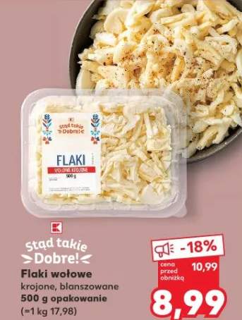 Flaki wołowe krojone, blanszowane