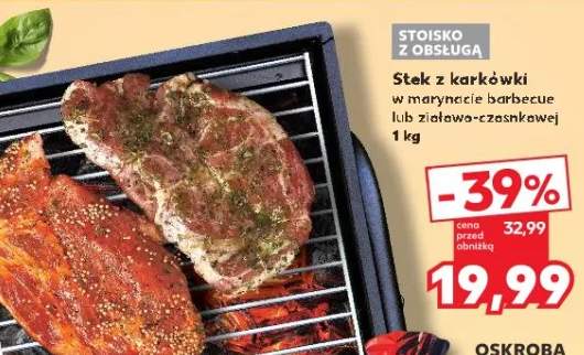 Stek z karkówki w marynacie barbecue lub ziołowo-czosnkowej
