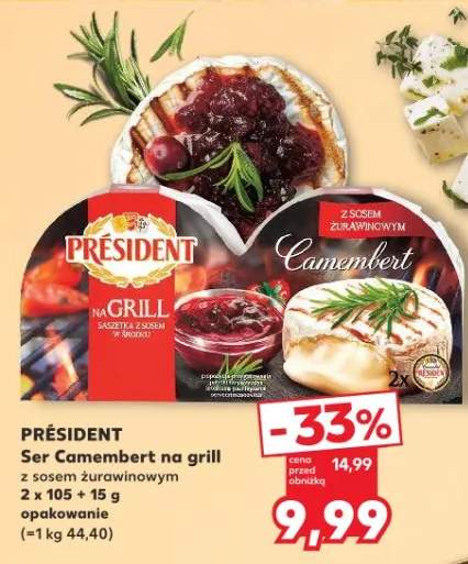 Ser Camembert na grill z sosem żurawinowym