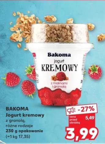 Jogurt kremowy z granolą, różne rodzaje