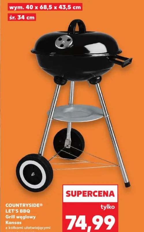 Grill węglowy Kansai z kołami ułatwiającymi przemieszczanie